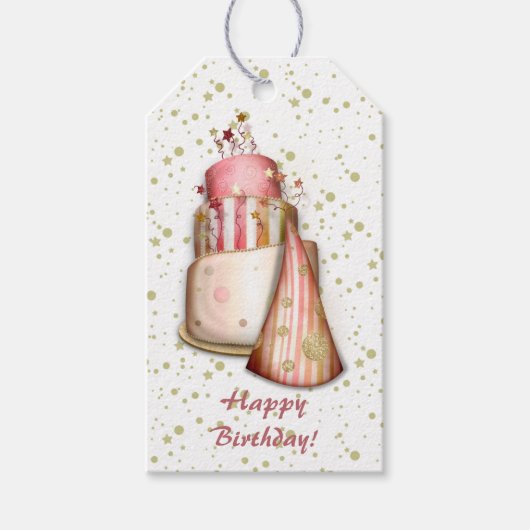 Birthday Stars Afbeeldingen Cadeaulabel (Voorkant)