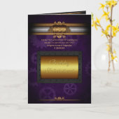 Birthday Steampunk, rivieren, messing en koninklij Kaart (Gele Bloem)