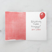 Birthday Stick Figure Girl With Wine Glass Kaart (Binnen)