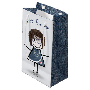 Birthday Stick Figuur Girl in Sneakers Klein Cadeauzakje