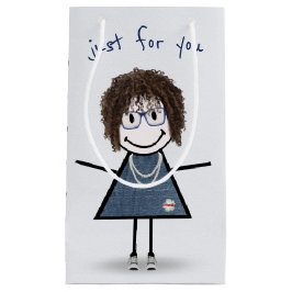 Birthday Stick Figuur Girl in Sneakers Klein Cadeauzakje