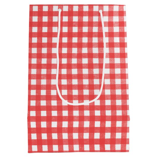 Birthday Stick Figuur Girl in Sneakers op Gingham Medium Cadeauzakje (Achterkant)