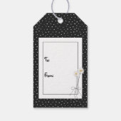 Birthday Stick Figuur Girl met Daisies Cadeaulabel (Achterkant)