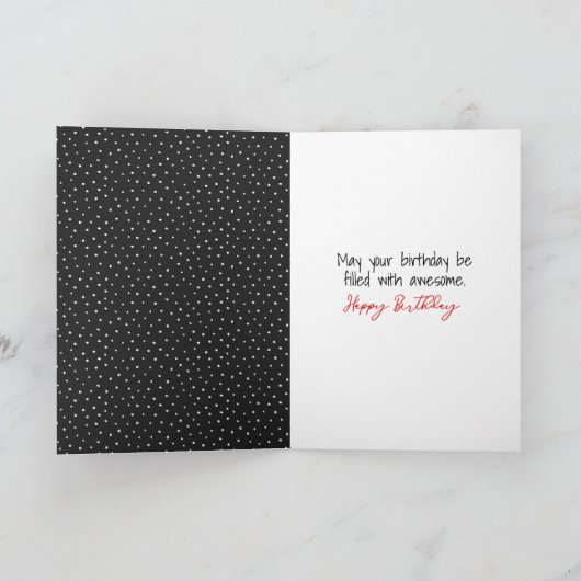 Birthday Stick Figuur Girl met Daisies Kaart (Binnen)