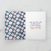 Birthday Stick Figuur Girl met Daisies Kaart (Binnen)