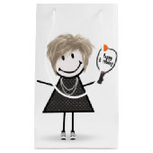 Birthday Stick Figuur Girl met Pickleball Klein Cadeauzakje (Voorkant)