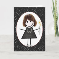 Birthday Stick Figuur Girl voor Vriend