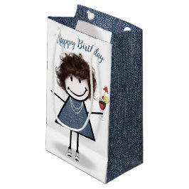 Birthday Stick Girl met Cocktail Klein Cadeauzakje