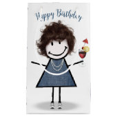 Birthday Stick Girl met Cocktail Klein Cadeauzakje (Voorkant)