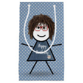 Birthday Stick Girl met haar op Stippen Klein Cadeauzakje (Voorkant)