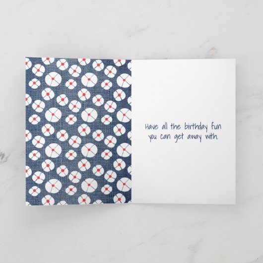 Birthday Stick Girl met Rode ballon Kaart (Binnen)