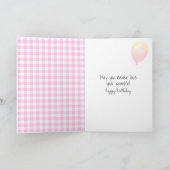 Birthday Stick Girl met rode wijn Kaart (Binnen)