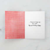 Birthday Stick Girl met rode wijn Kaart (Binnen)