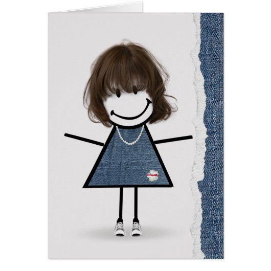 Birthday Stick Girl met Sneakers (Voorkant)