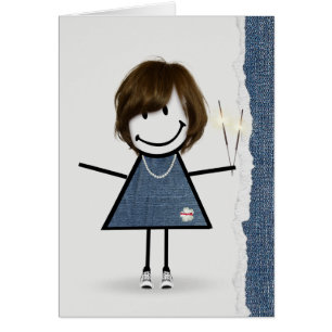 Birthday Stick Girl met Sparklers