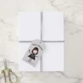 Birthday Stick Girl met wijn en Sneakers Cadeaulabel (Met Touw)