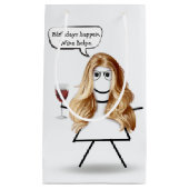 Birthday Stick Girl met wijn Klein Cadeauzakje (Voorkant)