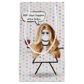 Birthday Stick Girl met wijn Klein Cadeauzakje (Voorkant)