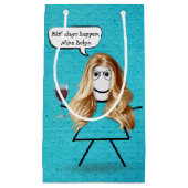 Birthday Stick Girl met wijn Klein Cadeauzakje (Voorkant)