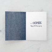 Birthday Stick Girl met wijnglas Kaart (Binnen)