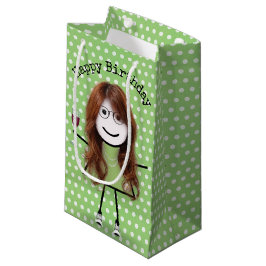 Birthday Stick Girl met wijnglas Klein Cadeauzakje