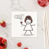 Birthday Stick Girl met wijnglas Servet (Insitu)