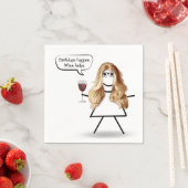 Birthday Stick Girl met wijnglas Servet (Insitu)