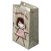 Birthday Stick Girl on met rode wijn Klein Cadeauzakje (Voorkant Gekanteld)