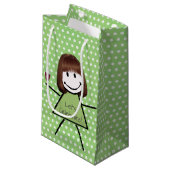 Birthday stick Girl op poka dots Klein Cadeauzakje (Voorkant Gekanteld)