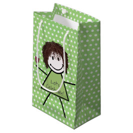 Birthday stick Girl op poka dots Klein Cadeauzakje