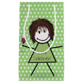 Birthday stick Girl op poka dots Klein Cadeauzakje (Voorkant)