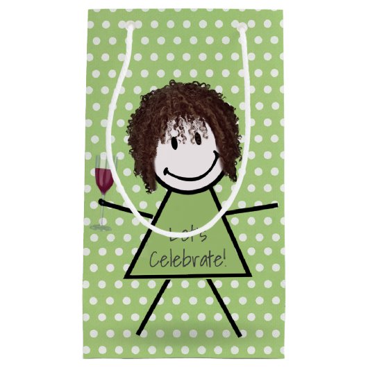 Birthday stick Girl op poka dots Klein Cadeauzakje (Voorkant)
