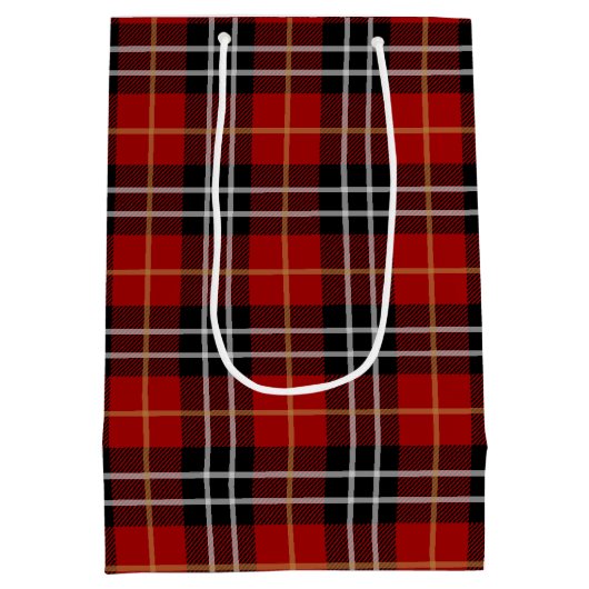 Birthday Stick Girl op Tartan Medium Cadeauzakje (Achterkant)