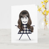 Birthday Stick Girl voor zuster Kaart (Gele Bloem)