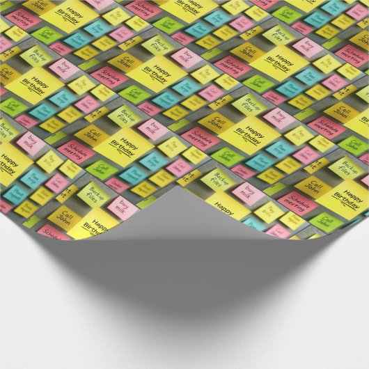 Birthday Sticky Notes On Office Cubicle Wall Cadeaupapier (Hoek)