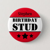 Birthday Stud Personalized Ronde Button 5,7 Cm (Voorkant)