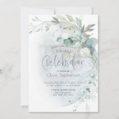 Birthday | Stustblauw over de maan Kaart (Voorkant)