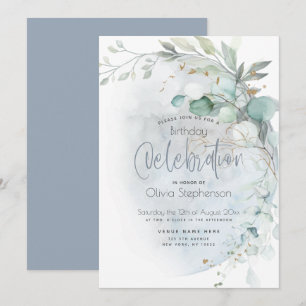Birthday   Stustblauw over de maan Kaart