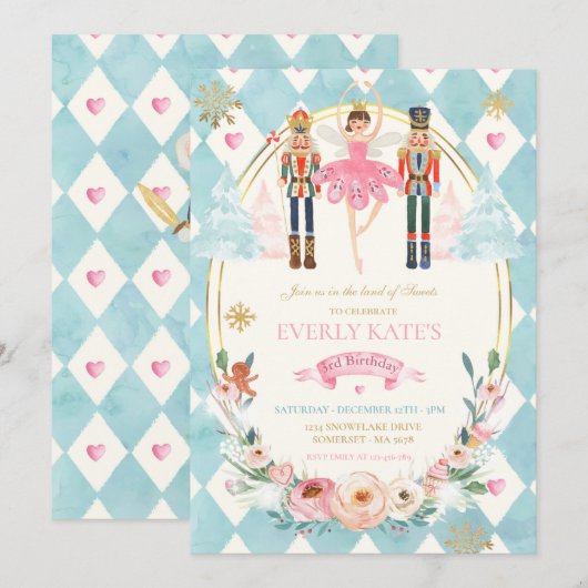 Birthday Sugar Plum Fairy Kaart (Voorkant / Achterkant)