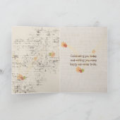 Birthday Sunflower Bouquet op Brick Kaart (Binnen)