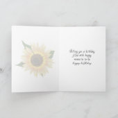 Birthday Sunflower Bouquet op Brick Wall Kaart (Binnen)