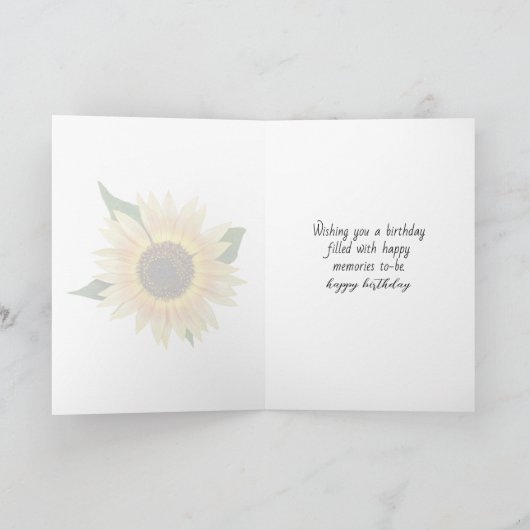 Birthday Sunflower Bouquet op Brick Wall Kaart (Binnen)