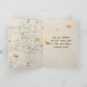 Birthday Sunflower en Hummingbird Kaart (Binnen)