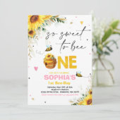 Birthday Sunflower Honey Bee Birthday Party Kaart (Staand voorkant)