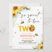 Birthday Sunflower Honey Bee Birthday Party Kaart (Voorkant)