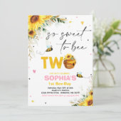 Birthday Sunflower Honey Bee Birthday Party Kaart (Staand voorkant)