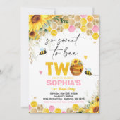 Birthday Sunflower Honey Bee Birthday Party Kaart (Voorkant)