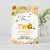 Birthday Sunflower Honey Bee Birthday Party Kaart (Staand voorkant)