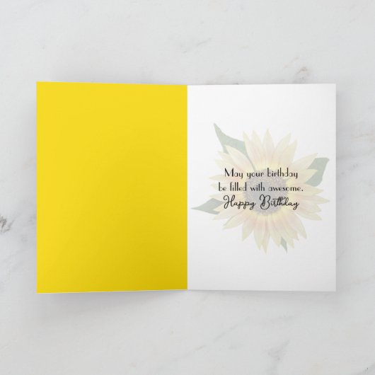 Birthday Sunflower Kaart (Binnen)