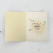 Birthday Sunflower met Raindrops Card Kaart (Binnen)